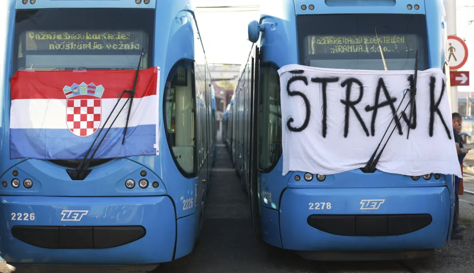 Zagreb, 28.09.2026. - Spremi&scaron;te ZET-a na Ljubljanici&nbsp;tijekom &scaron;trajka koji je jutros počeo u Holdingu i ZET-u. foto HINA/ Lana SLIVAR/ ls