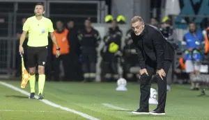 Rijeka, 03.10.2026 - Susret nogometne Lige nacija Hrvatska - Engleska na stadionu Rujevica. Na slici izbornik Hrvatske nogometne reprezentacije Slaven Bili?. foto HINA/ Daniel KASAP/ ua