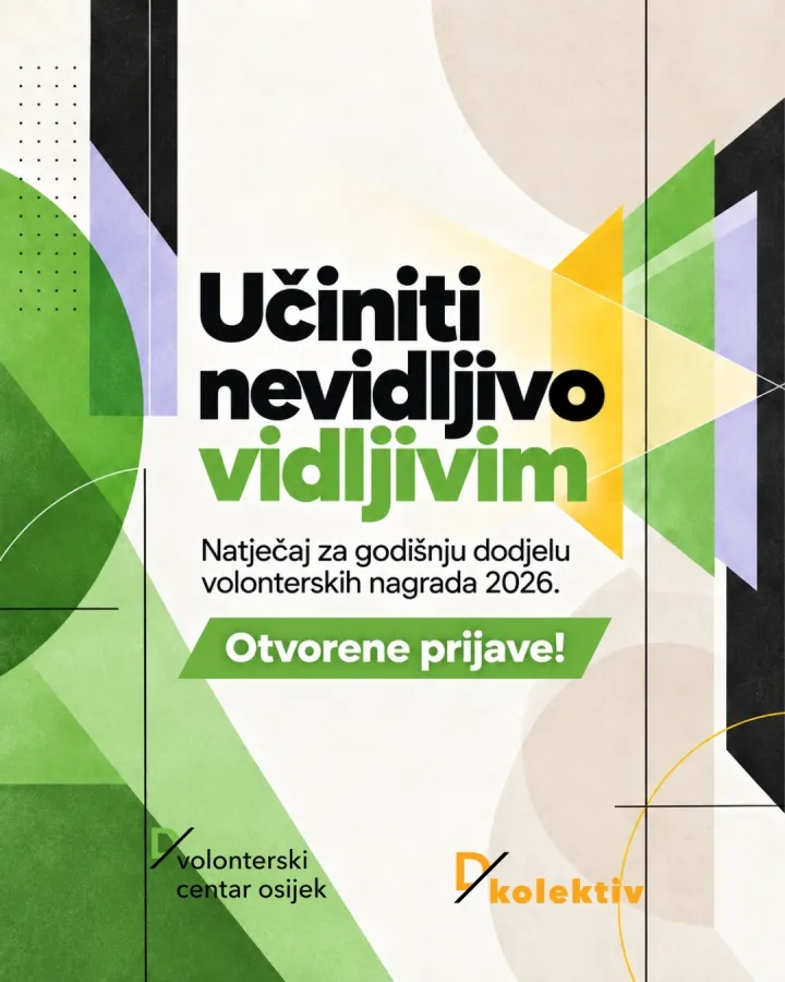 Natječaj za dodjelu godi&scaron;njih volonterskih nagrada 2026.