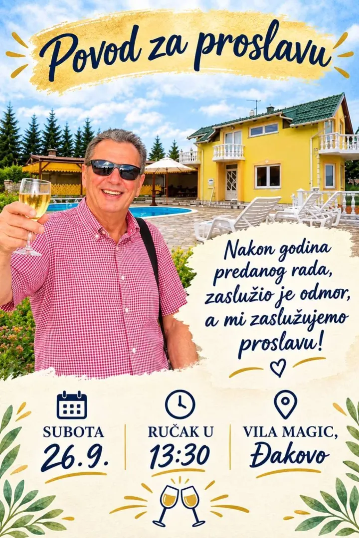 Umjesto svadbe &ndash; umirovljenička fe&scaron;ta: Ivica Nikić u Vili Magic proslavio novu životnu etapu