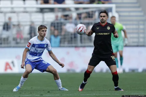 12.09.2026., stadion Opus Arena, Osijek - SuperSport HNL 2026./2027., 07. kolo, NK Osijek - GNK Dinamo. Izak Jezic i Smail Prevljak Photo: Davor Javorovic/PIXSELL