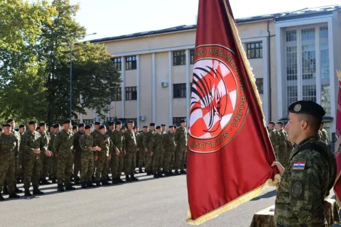 NA&Scaron;ICE - U vojarni 132. brigade HV-a u Na&scaron;icama svake se godine u listopadu svečano obilježava obljetnica ustrojavanja 5. gardijske brigade Sokolovi i Dan 1. oklopno-mehanizirane bojne Sokolovi2026.