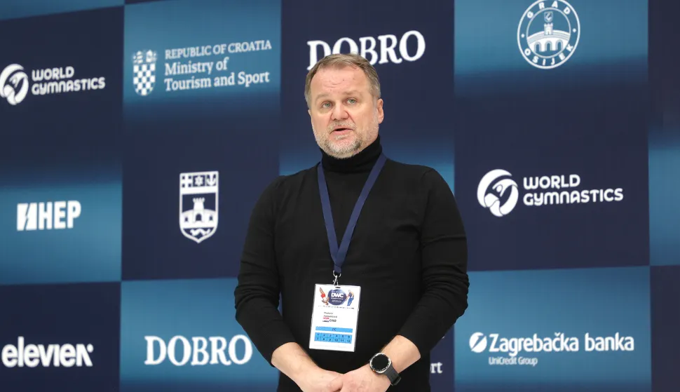Osijek, 08. 04. 2026., Dvorana Gradski vrt, DOBRO World Cup, DOBRO World Cup 2026, press, konfencija za medije, Vladimir Mađarević SNIMIO BRUNO JOBST