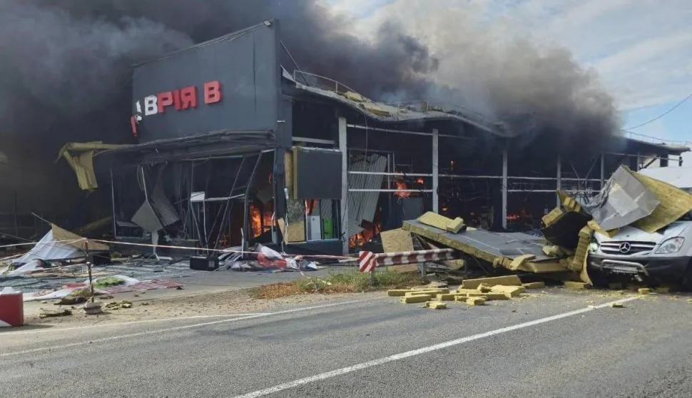 This handout photograph taken and released by the Ukrainian Presidential Press Service on October 15, 2026, shows destroyed supermarket following a Russian drone in Odesa region, amid the Russian invasion of Ukraine. (Photo by Handout/UKRAINIAN PRESIDENTIAL PRESS SERVICE/AFP)/XGTY/RESTRICTED TO EDITORIAL USE - MANDATORY CREDIT "AFP PHOTO/UKRAINIAN PRESIDENTIAL PRESS SERVICE" - NO MARKETING NO ADVERTISING CAMPAIGNS - DISTRIBUTED AS A SERVICE TO CLIENTS