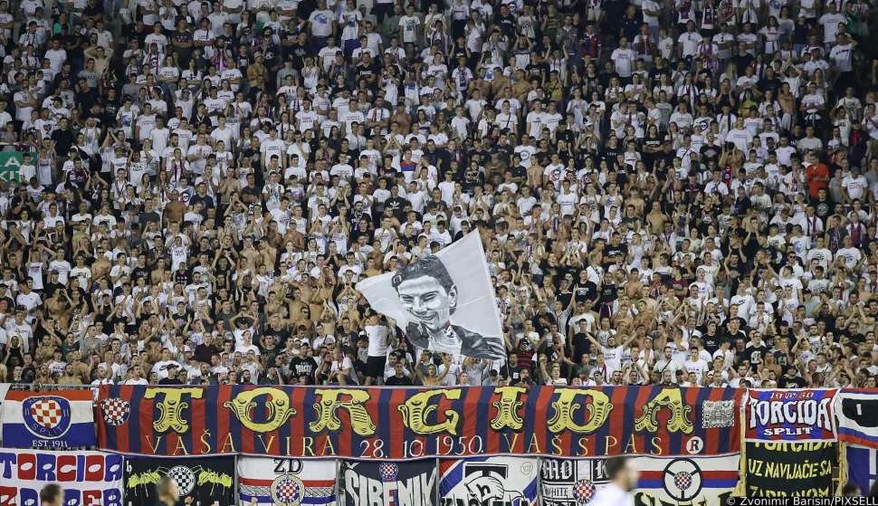 13.08.2023., Gradski stadion Poljud, Split - SuperSport HNL, 04. kolo, HNK Hajduk - NK Slaven Belupo. Torcida. Photo: Zvonimir Barisin/PIXSELL