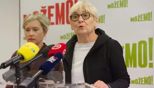 Zagreb, 17.10.2026. - Konferencija za medije zastupnica stranke Možemo Ivane Kekin i Draženke Polović na temu jučera&scaron;njeg izljeva mržnje i antisemitizma u Splitu. Na fotografiji Ivana Kekin i Draženka Polović. foto HINA/ Tomislav BRĐANOVIĆ/ tb