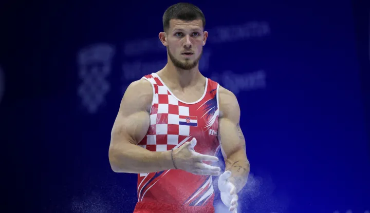 Zagreb, 22.08.2026 - Europsko prvenstvo u gimnastici, finale, ruče. Na slici Illia Kovtun iz Hrvatske.foto HINA/ Damir SENČAR/ ds
