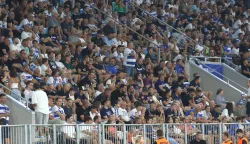 Osijek, 15. 08. 2026, Opus Arena, nogomet, SuperSport Hrvatska nogomenta liga 2026/27. Osijek - Lokomotiva. Publika, navijači.snmimio GOJKO MITIĆ