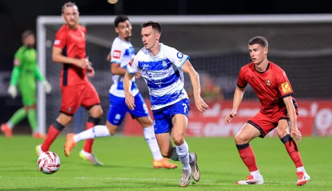 01.08.2026., Gradski stadion, Velika Gorica - SuperSport HNL, 1. kolo, HNK Gorica - NK Osijek. Ivan Dolcek i Ivan Cvijanovic Photo: Marko Prpic/PIXSELL