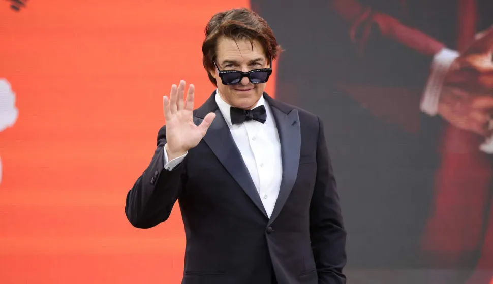 US actor Tom Cruise poses upon arrival for the global premiere of the film 'Digger' in Leicester Square in central London on September 22, 2026. (Photo by Henry NICHOLLS/AFP)