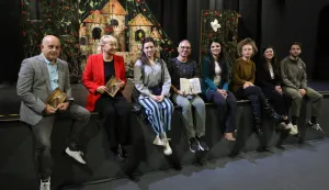 Osijek, 22. 10. 2026, Dječje kazali&scaron;te Branka Mihaljevića, - konferencija za novinare u povodu premijere predstave "Trnoružica". Dražen Alerić, Tatjana Grganović, Mina Petrić, Sa&scaron;a Latinović, Iva Romić, Tena Milić Ljubić, Ivana Vukićević i Grgur Grgić.snimio GOJKO MITIĆ