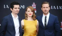 epa05746775 (FILE) A file picture dated 07 December 2016 shows US actress Emma Stone (C) and Canadian actor Ryan Gosling (R) as they pose with US director Damien Chazelle (L) during a hand and footprint ceremony honoring Stone and Gosling at the TCL Chinese Theatre in Hollywood, California, USA. The movie 'La La Land' by Damien Chazelle leads the Oscar nominations with 14 nods for, among others, Best Film, Best Director for Damien Chazelle, Best Actor for Ryan Gosling, Best Actress for Emma Stone. EPA/MIKE NELSON