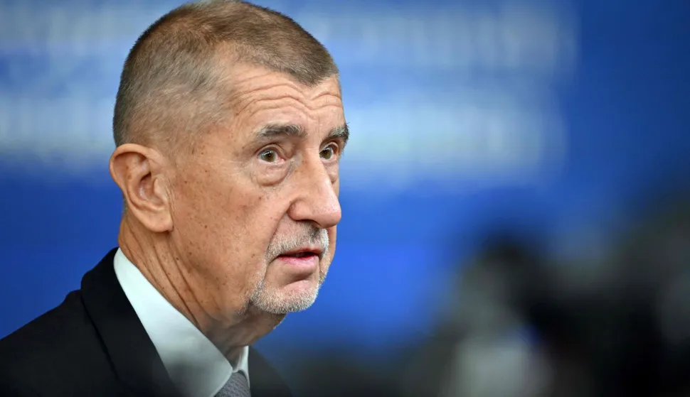 Czech Republic's Prime Minister Andrej Babis answers journalists' questions upon his arrival for a European Union summit at the EU headquarters in Brussels on October 15, 2026. EU leaders head on October 15, 2026 for their biggest clash yet over the bloc's next long-term budget, as they race to lock in a deal before next year's French presidential election. (Photo by NICOLAS TUCAT/AFP)