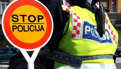 Policija, kontrola prometa, stop palica, ilustracija