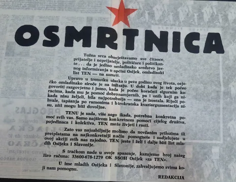 Maslačak za djecu, Ten za omladinuOSIJEK, 80-e