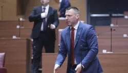 Zagreb, 28,10.2026.- Nastavak 12. sjednice Hrvatskog sabora koja je započela raspravom o Konačnom prijedlogu zakona o izmjenama i dopunama Zakona o lovstvu. Na fotografiji Mario Krička. foto HINA/ Admir BULJUBA&Scaron;IĆ/ abu