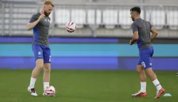 30.08.2026., stadion Opus Arena, Osijek - SuperSport HNL 2026./2027., 05. kolo, NK Osijek - NK Slaven Belupo. Luka Vrbancic i Domagoj Bukvic Photo: Davor Javorovic/PIXSELL